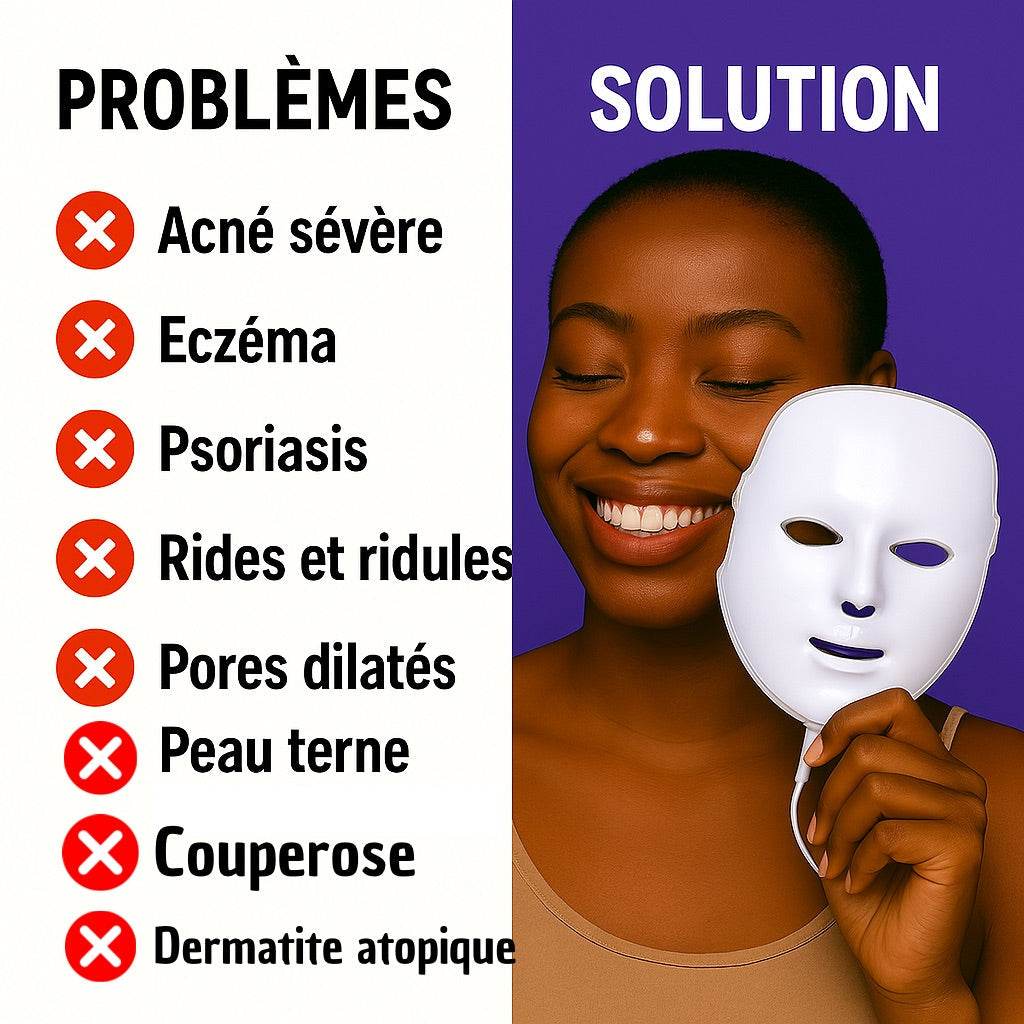 Masque LED Visage - Soin Lumière Anti-Rides & Peau Éclatante - skymoons