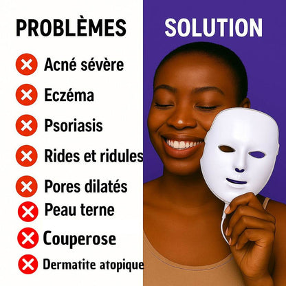 Masque LED Visage - Soin Lumière Anti-Rides & Peau Éclatante - skymoons